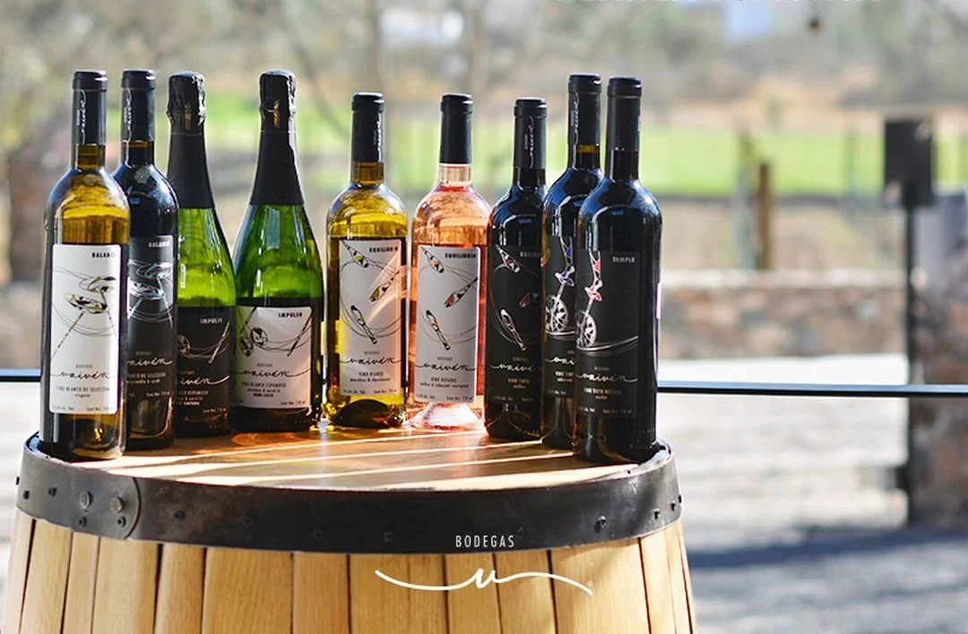 selección de botellas de vino del viñedo Vaivén en Querétaro