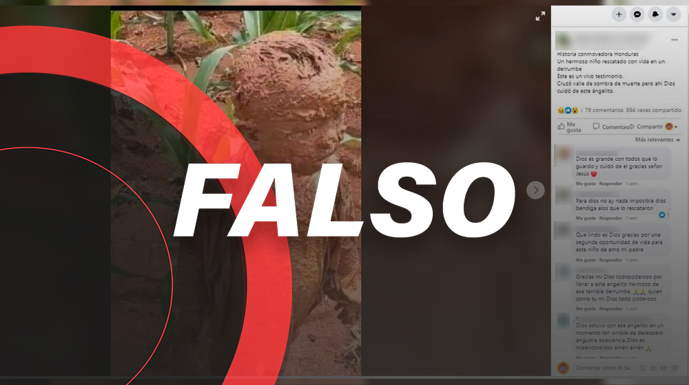 Esta imagen no es de un niño rescatado tras el paso de Iota y Eta en Honduras