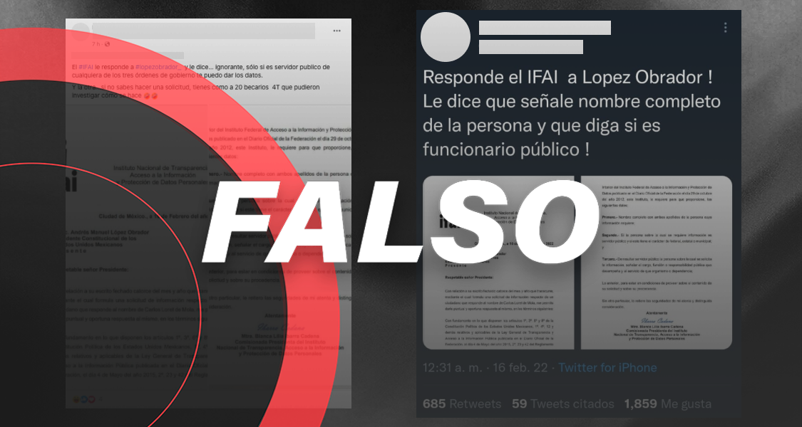 El INAI no dio esta respuesta a la solicitud de AMLO sobre ingresos de Loret