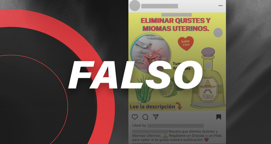 Es falso que una receta con tequila, miel y aloe vera elimina quistes y miomas