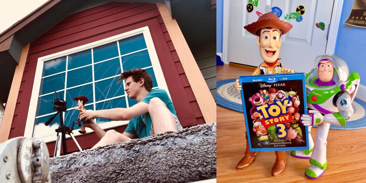 Dos niños *recrearon Toy Story 3* con juguetes y personas reales en 8 años