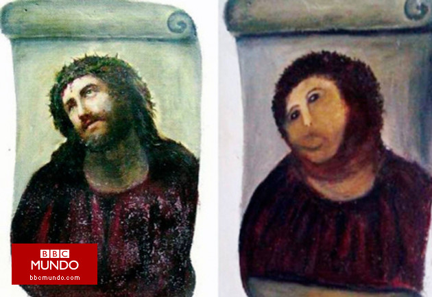 Buenas intenciones de una anciana arruinan una obra de arte