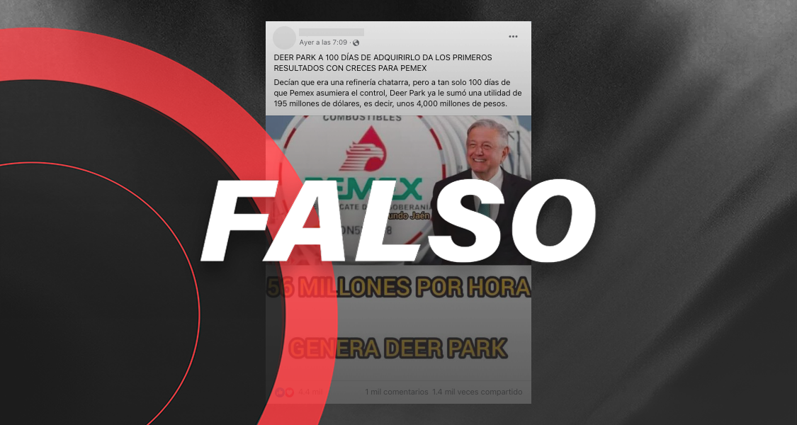 Deer Park sí obtuvo ganancias, pero esta publicación da un dato equivocado