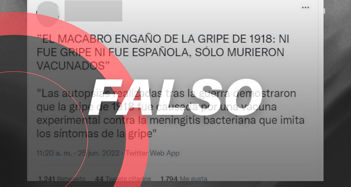 Es falso que una vacuna experimental causara la gripe española