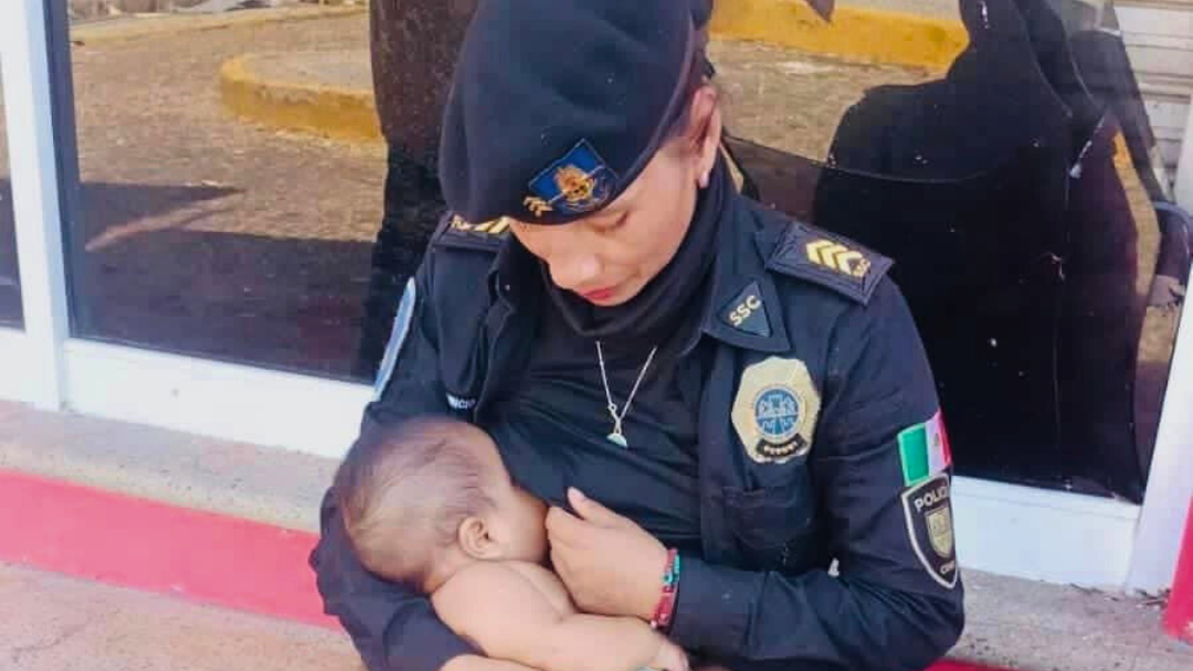 “Escuché el llanto del bebé y no dudé en acercarme”: el momento que vivió la policía que amamantó a un niño en Acapulco