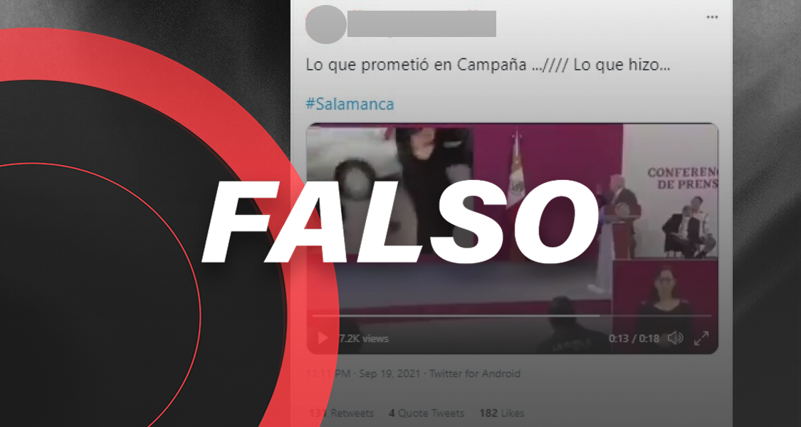 No, AMLO no se burló de la masacre en Salamanca como asegura una publicación