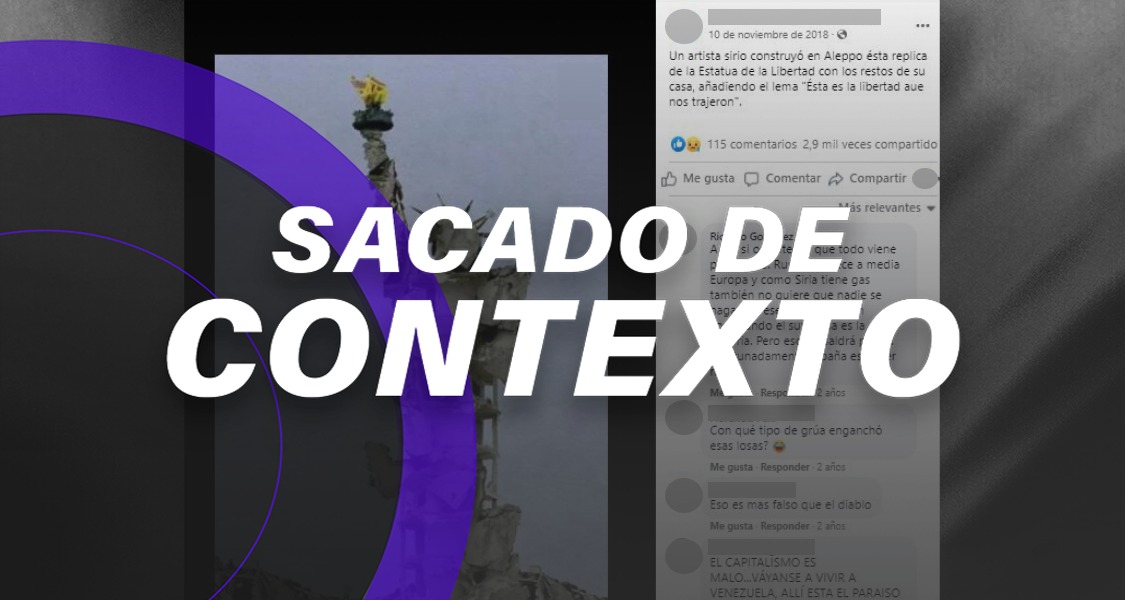 Esta 'estatua de la libertad' no se construyó en Siria, es un fotomontaje