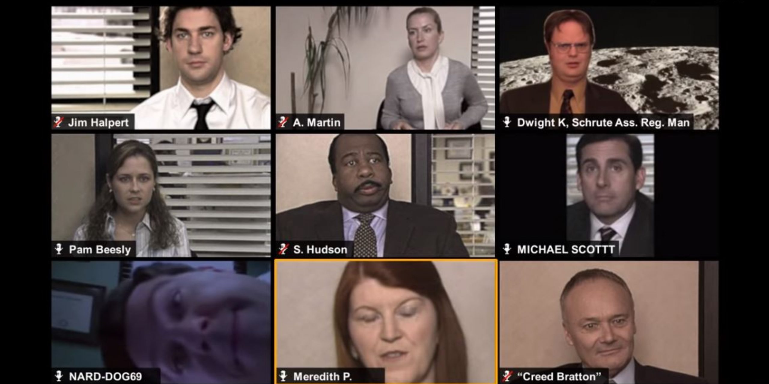 Así es como se vería una *videollamada de Zoom entre los personajes de The Office*