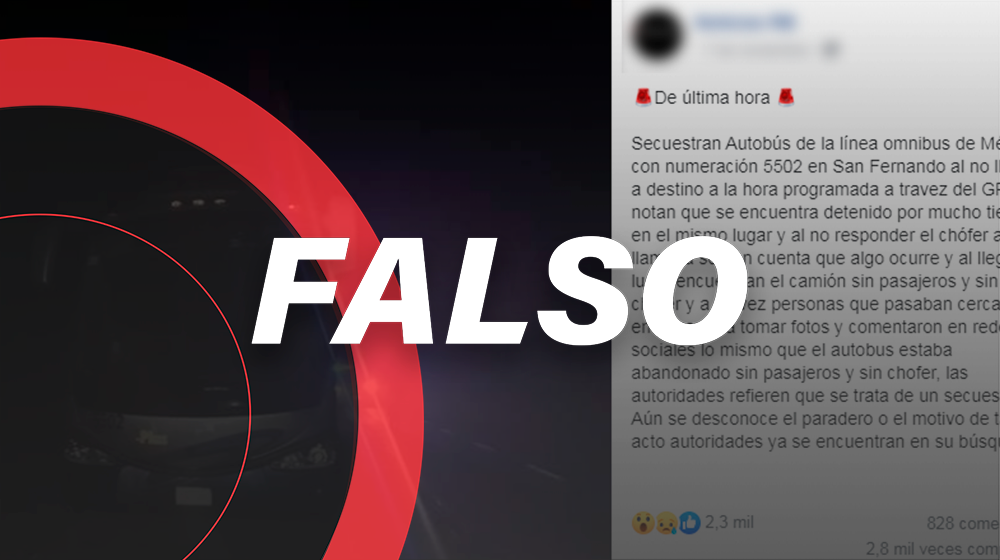 Es falso que los pasajeros de autobús fueron secuestrados en Tamaulipas