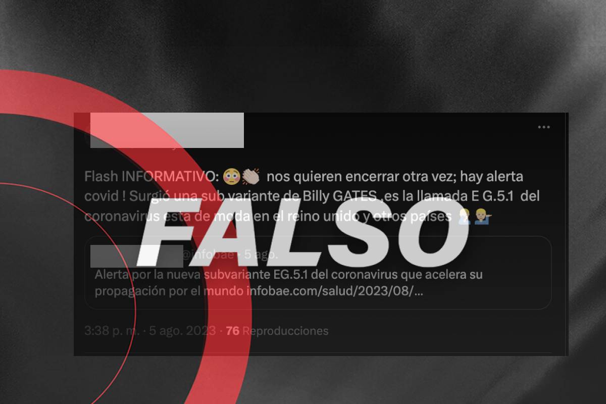 Falso que la subvariante EG.5.1 fuera creada por Bill Gates y que provoque un nuevo encierro
