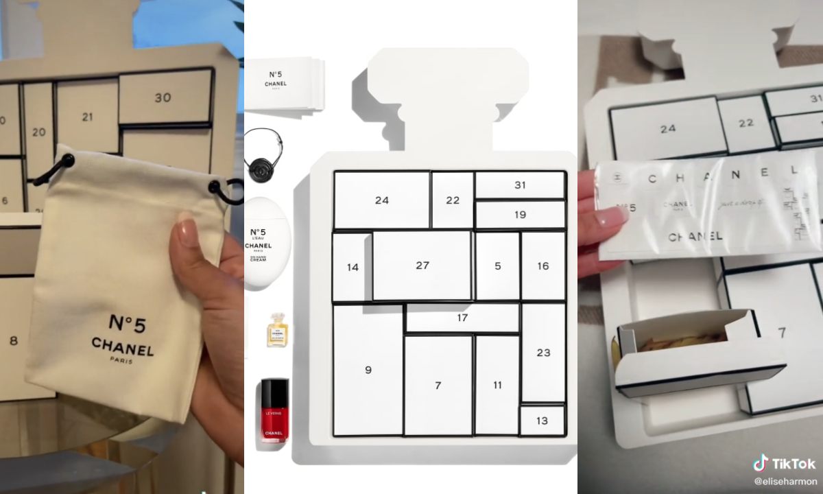 *El calendario de adviento de Chanel de más de 800 USD* con stickers y un pisapapeles