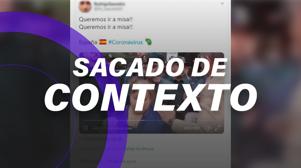 No, en España la policía no impidió a ciudadanos ir a misa por el coronavirus