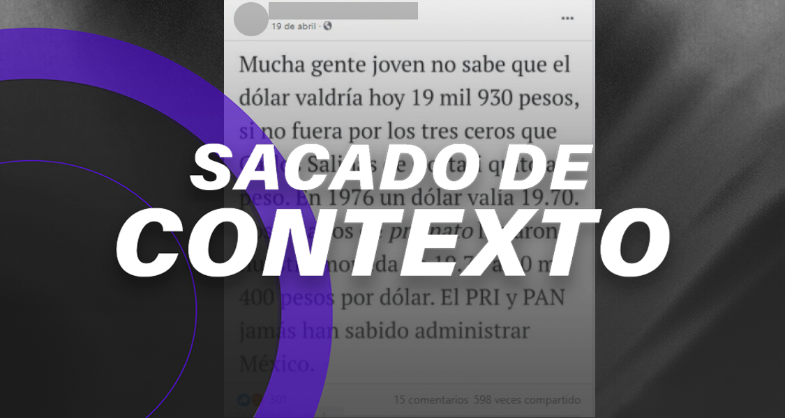 Esta publicación desinforma sobre el peso y su valor frente al dólar
