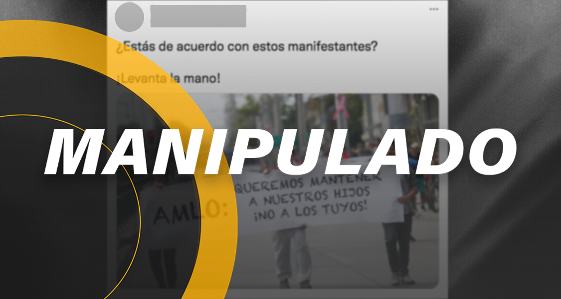 Imagen de manta contra AMLO está manipulada, la real es de protestas en Chile