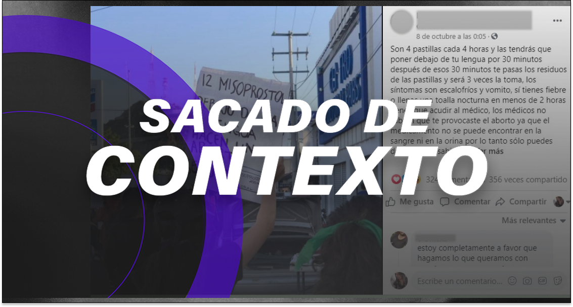 Esta imagen desinforma sobre cómo realizar un *aborto seguro con misoprostol*