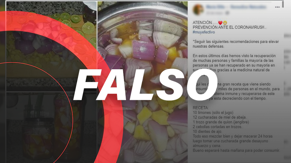 Ningún alimento o mezcla de varios previene ni cura la COVID-19