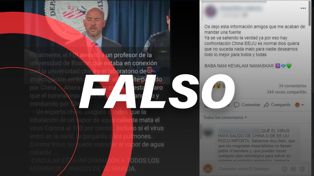Es falso que el FBI detuvo a profesor de Boston por la creación del COVID