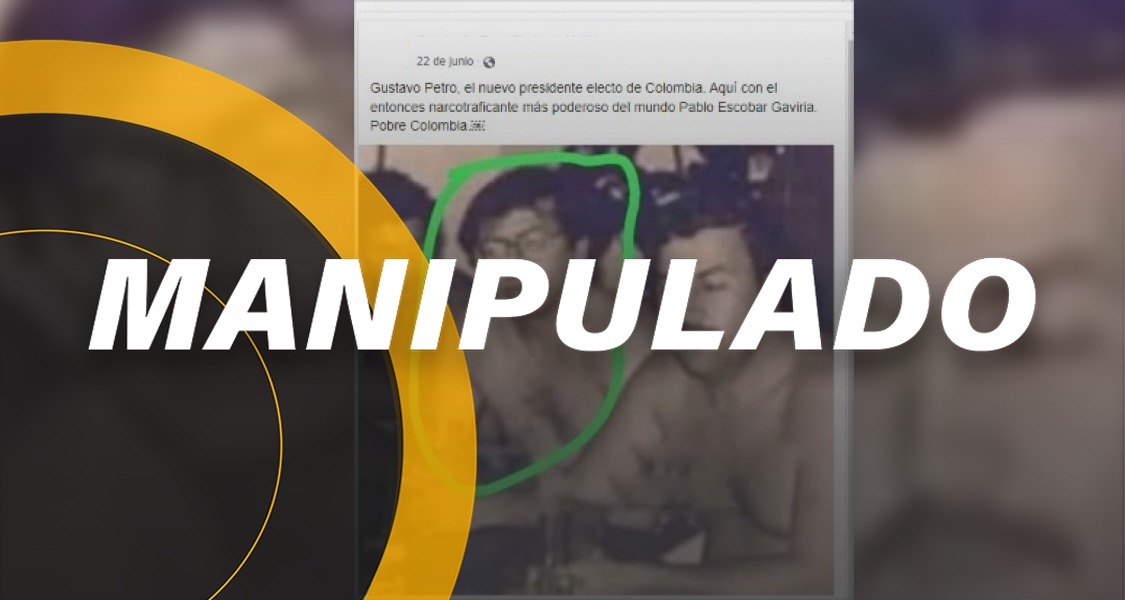 Esta imagen de Gustavo Petro con Pablo Escobar es una edición digital