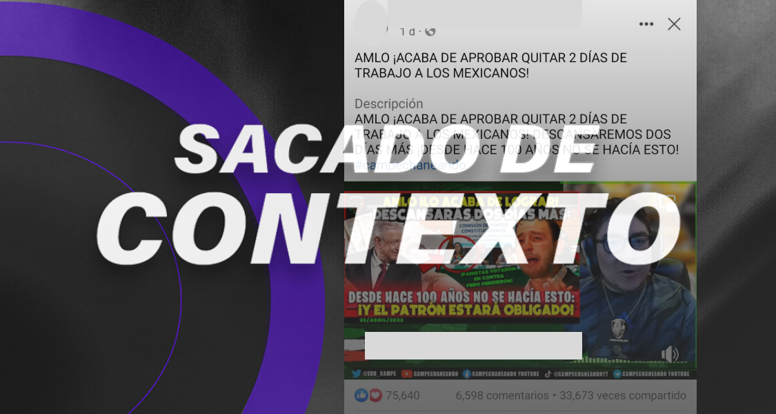 AMLO no aprobó quitar dos días de trabajo, no es su facultad y la iniciativa aún está en discusión