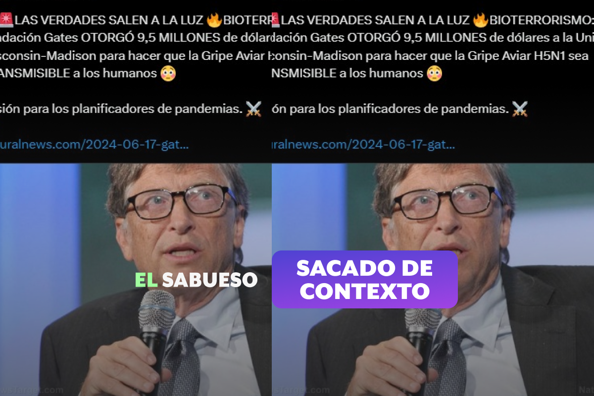Bill Gates no financió una investigación para provocar que la gripe aviar sea transmisible a humanos