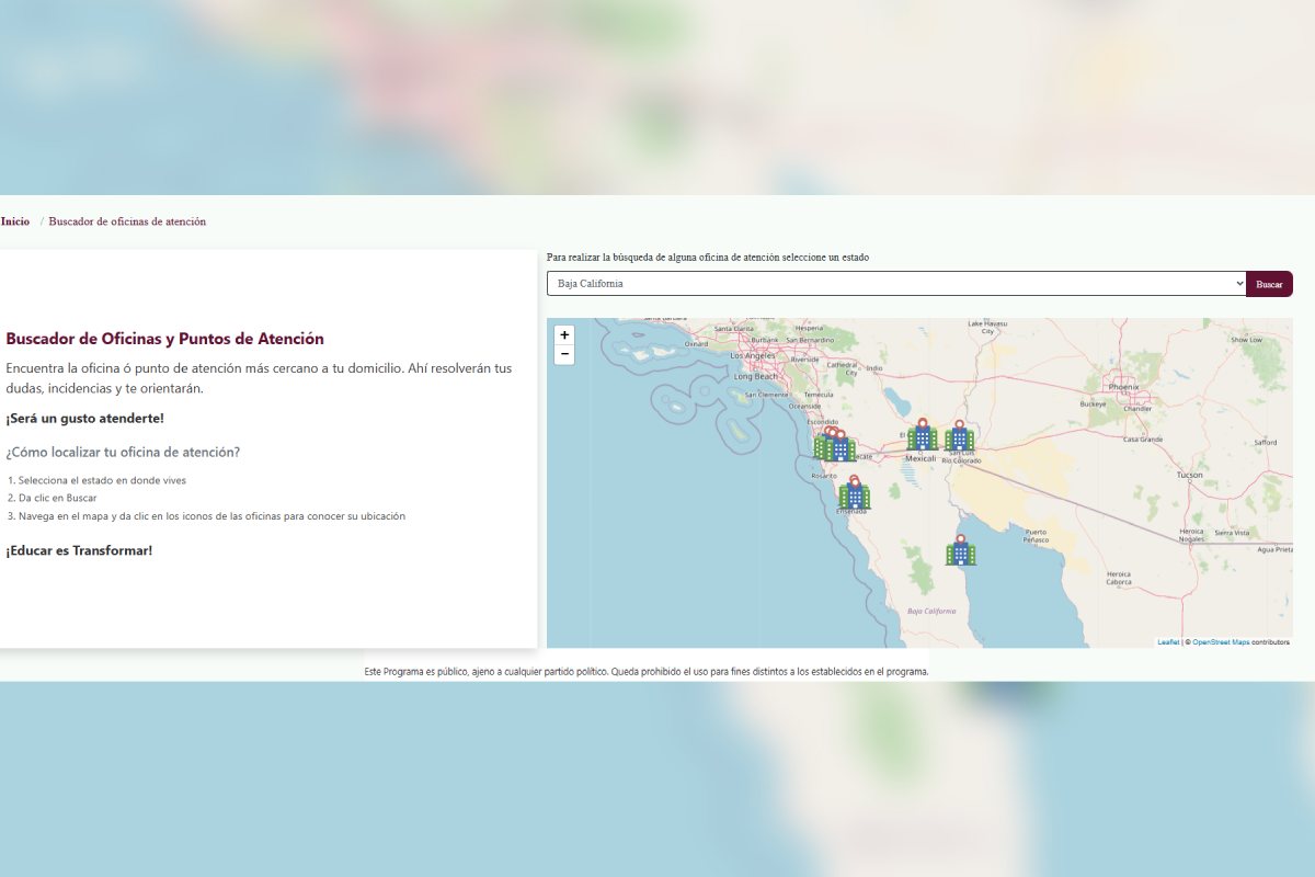 Buscador oficinas registro presencial beca rita cetina