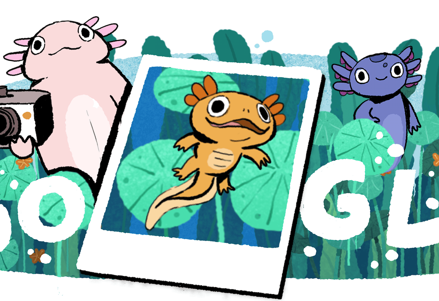 Encuentra a todos los ajolotes y conoce más del Lago de Xochimilco en el Doodle de hoy