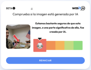 Fuente: Captura de pantalla del uso de la herramienta de detección de IA. 