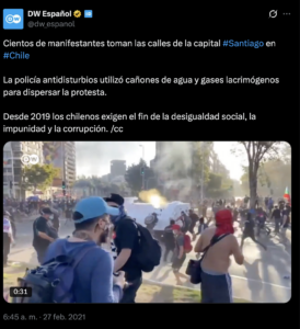 Fuente: Captura de pantalla de la publicación del video original. 