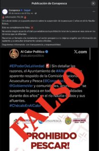 Fuente: captura de pantalla de la publicación de Conapesca