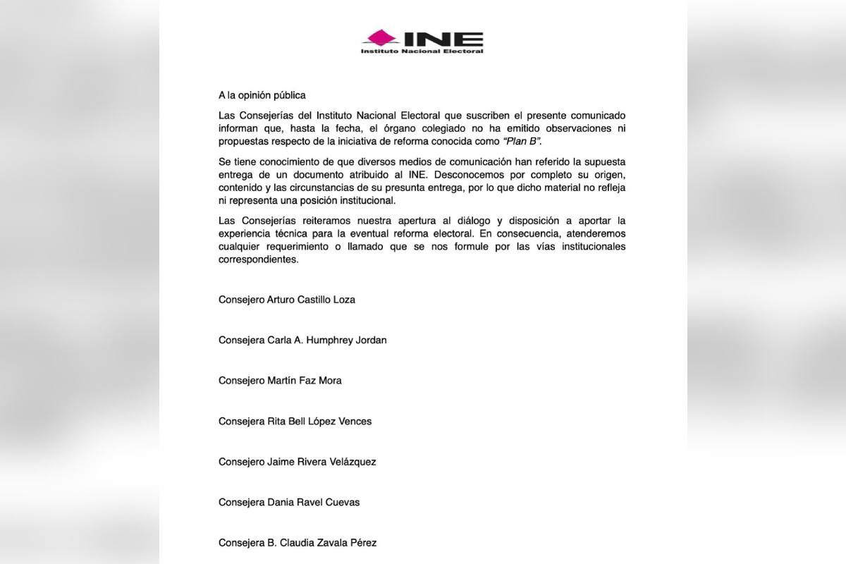 Carta deslinde plan b ine consejeros