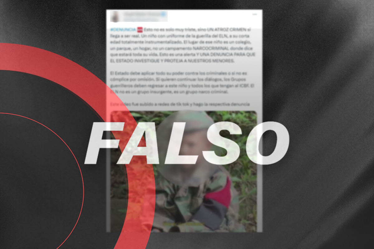Este niño no forma parte de la guerrilla colombiana, el video fue actuado  
