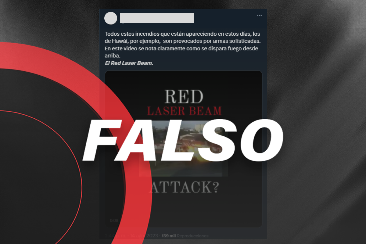 Los incendios forestales en Hawái no son provocados por armas sofisticadas y este video en realidad 