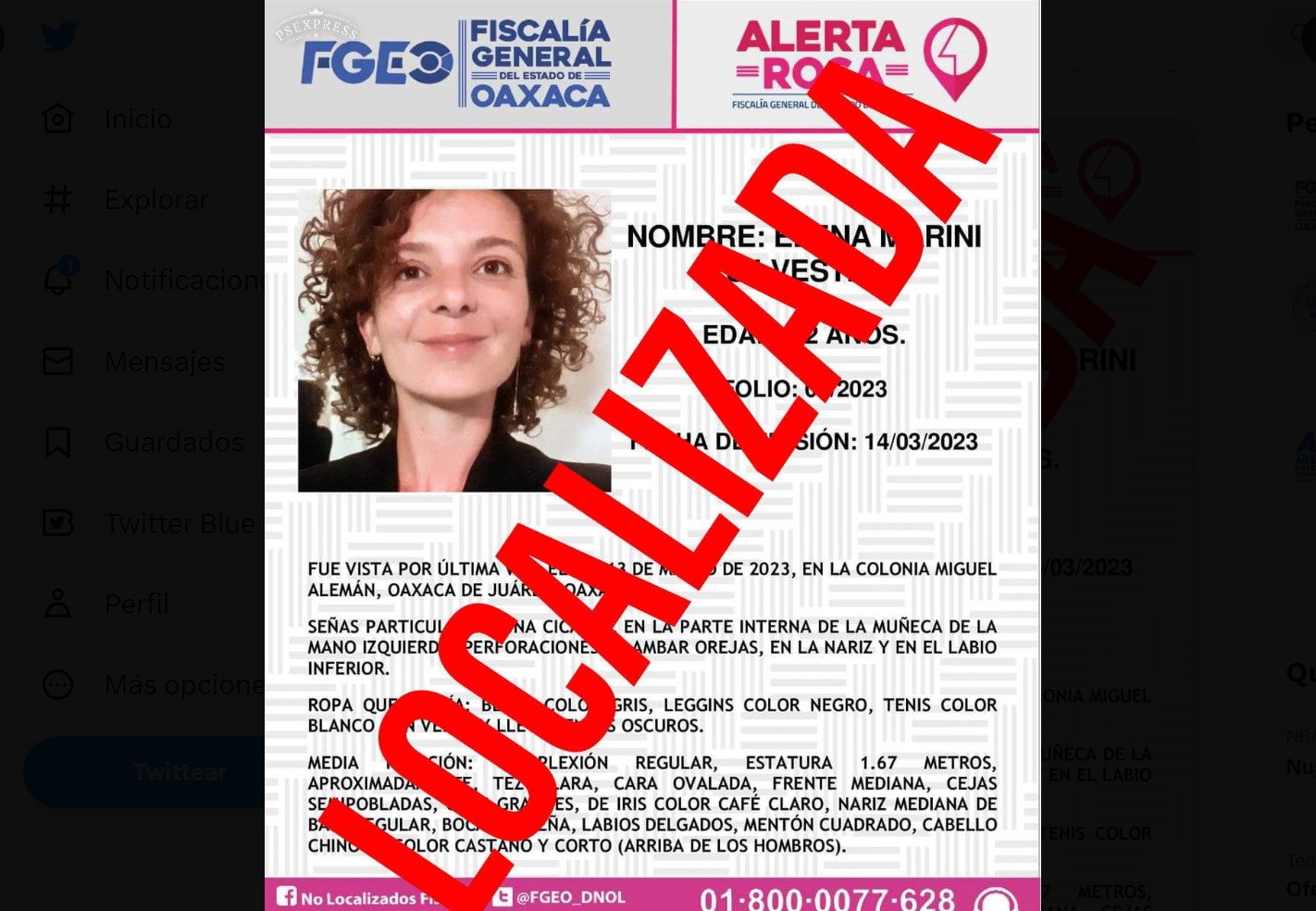 Localizan a la fotógrafa italiana Elena Marini reportada como desaparecida en Oaxaca