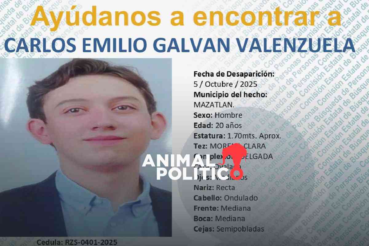 A un mes de la desaparición de Carlos Emilio en Mazatlán, su madre denuncia obstrucción de justicia