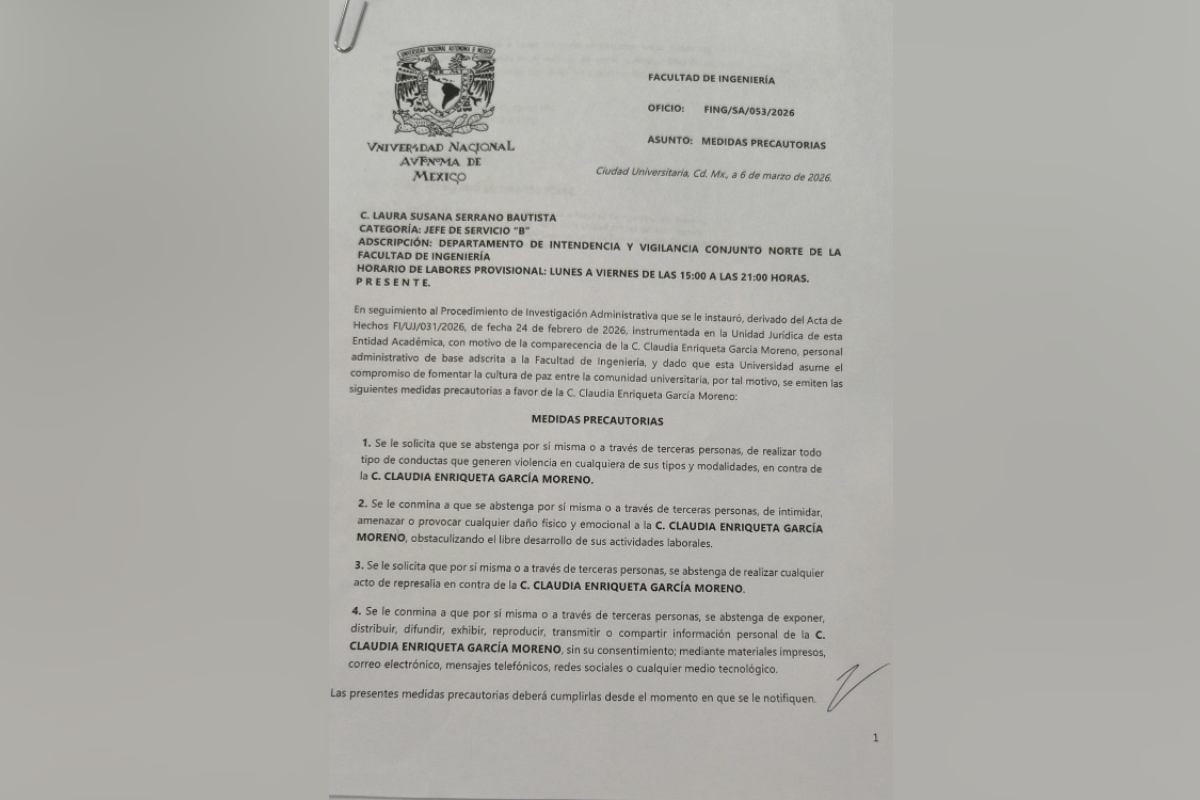 Medidas precautorias delegada sindicato UNAM ingeniería