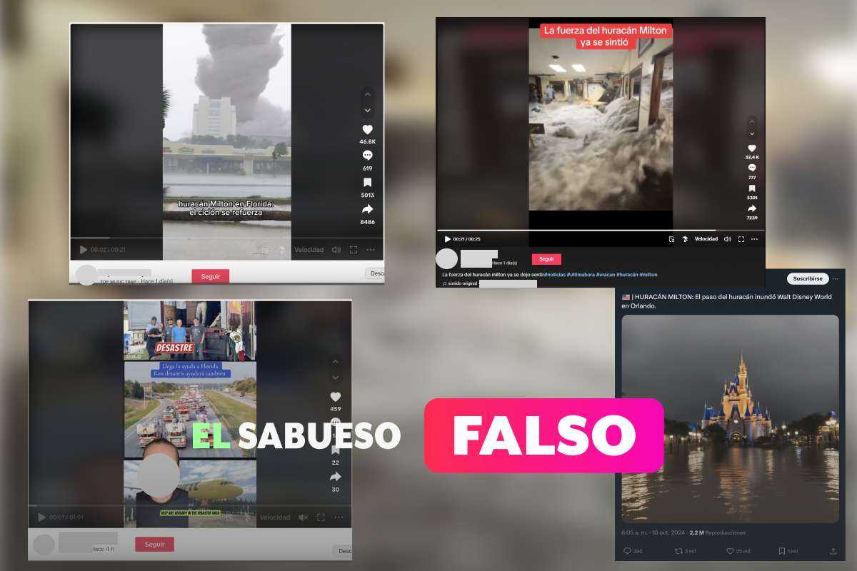 Videos sacados de contexto e imágenes con IA, la desinformación que circula sobre el huracán Milton