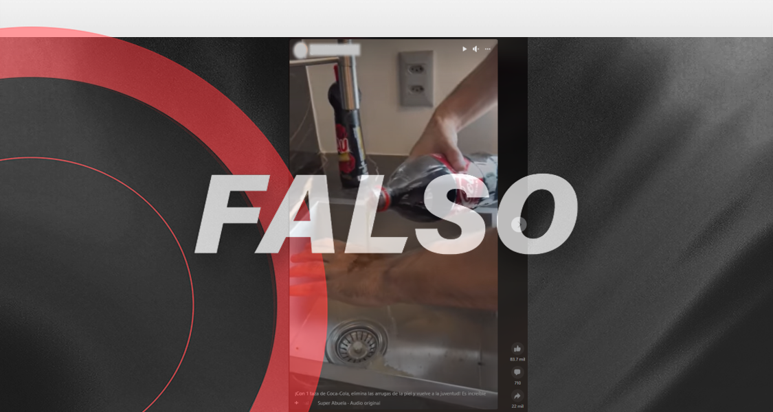 Mezcla de Coca Cola con jabón no elimina arrugas en la piel y puede causar daño