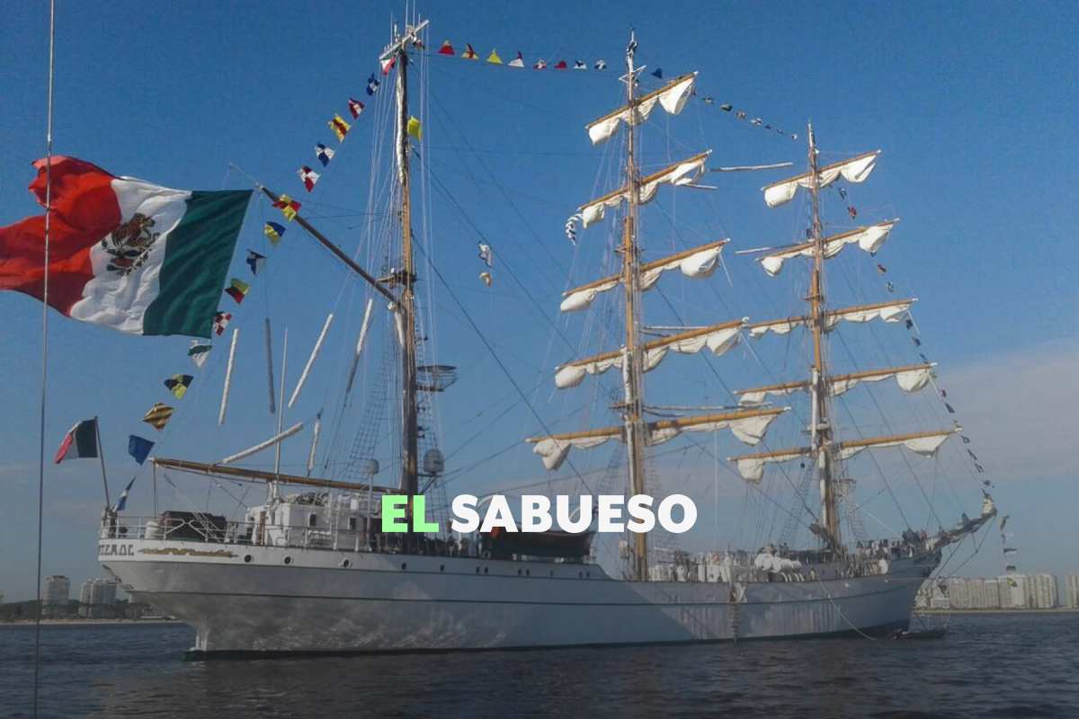 Qué es el Buque Escuela Cuauhtémoc y por qué había personas en los mástiles 
