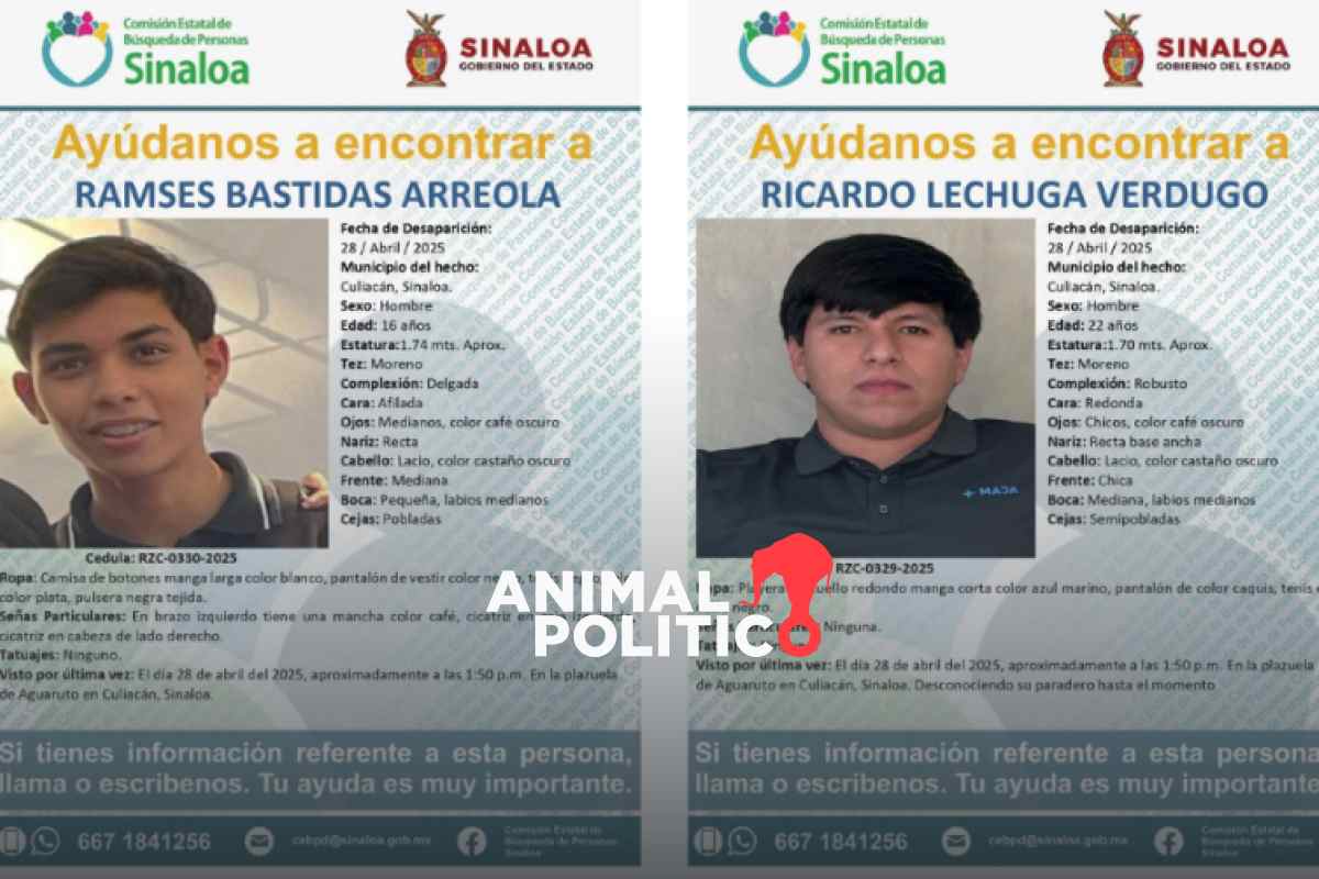 Ramsés y Ricardo desaparecieron en Aguaruto, en Culiacán, Sinaloa; se los llevaron en una patrulla