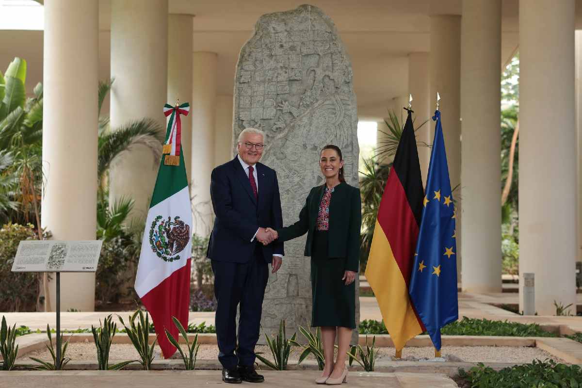 Sheinbaum recibe al presidente de Alemania en Cancún; buscan fortalecer cooperación e inversión