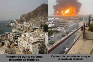 Fuente: Similitudes entre la captura sacada de contexto y el escenario real en el puerto de Hodeida.