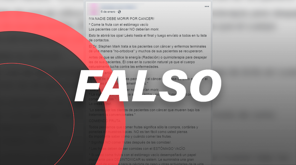 No, el cáncer no se cura comiendo fruta