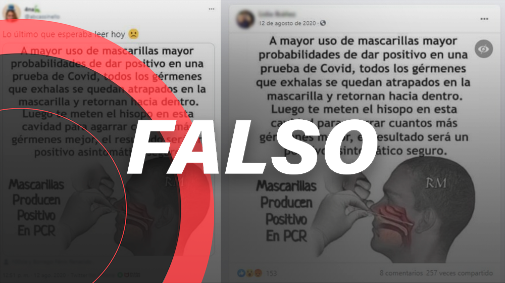 Usar cubrebocas no hará que des positivo en la prueba PCR