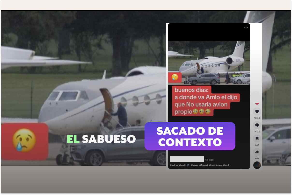 Imagen no muestra a López Obrador subiendo a un avión privado; foto es del rey de España en 2022