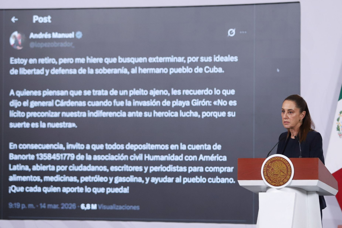 Sheinbaum "apoyará de manera personal" a Cuba tras llamado de AMLO para depositar en cuenta