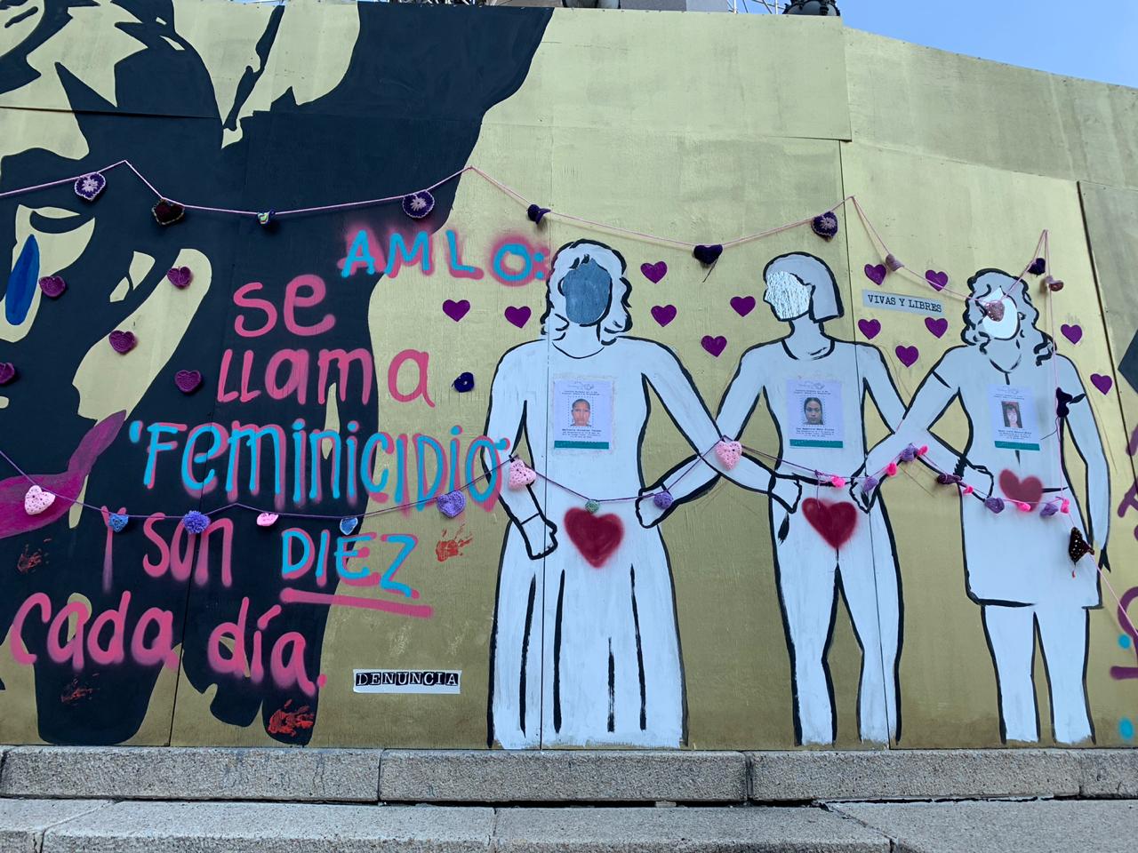 Marcha feminista CDMX: con arte exigen la *eliminación de la violencia contra la mujer*