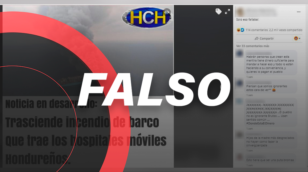 Este barco no transportaba hospitales móviles y no se incendió este año