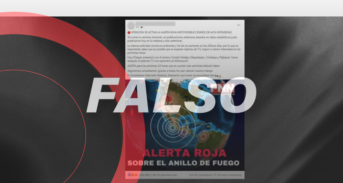 No existe una “alerta roja” tras sismo como dicen en redes sociales