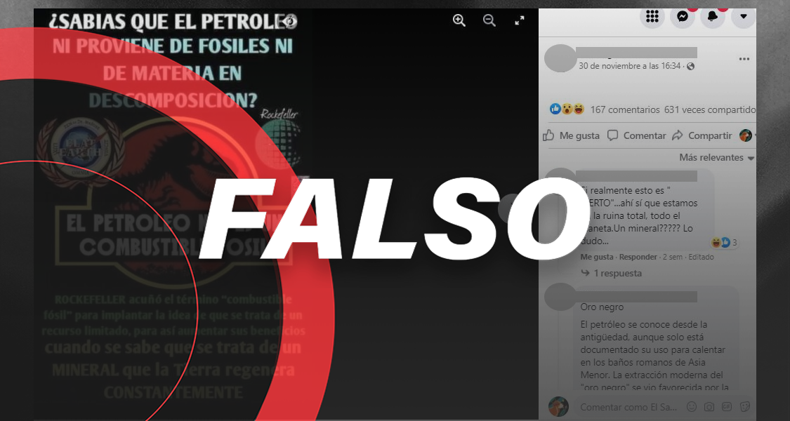 El petróleo no es un mineral que se regenera constantemente