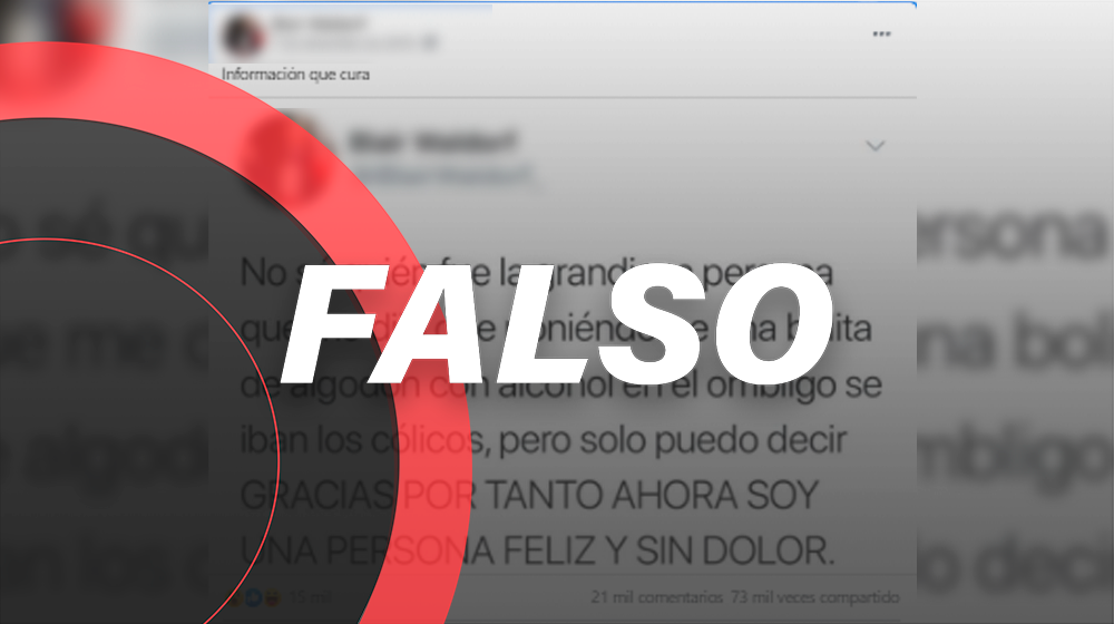 ¡No lo hagas, por favor! Un *algodón con alcohol en el ombligo no ayuda* a quitar los cólicos